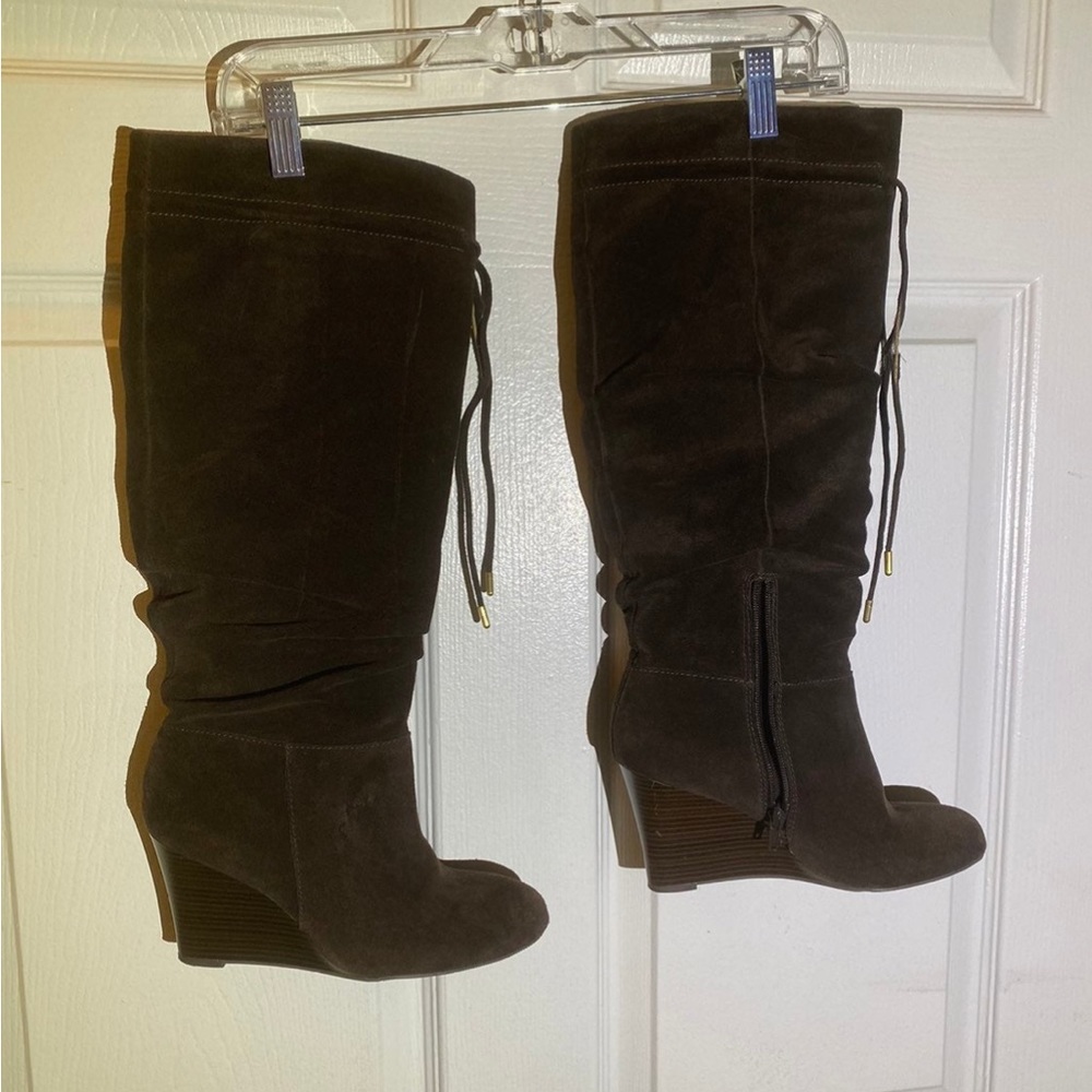 Inc International Concept Wedge Hill Suede Boots Size 8